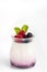 Yogurt with white background with berries