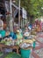 Yogyakarta, Indonesia - 20 FEBRUARY 2019 : Vegetables and fruit sellers in Prawirotaman street morning market.