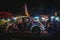 Yogyakarta, Indonesia - December 31, 2018: People ride neon cars