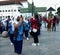 Yogyakarta, Indonesia - January 12, 2023 : tourist activity in malioboro, students are on a study tour
