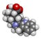 Yohimbine alkaloid molecule, 3D rendering. Used as aphrodisiac drug. Atoms are represented as spheres with conventional color.