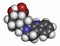 Yohimbine alkaloid molecule. Used as aphrodisiac drug. 3D rendering. Atoms are represented as spheres with conventional color