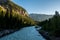 Yoho river. Mt Field. Rocky Mountains. Canada.