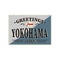 Yokohama Japan Retro tin sign Vintage vector souvenir sign or postcard templates. Travel theme.