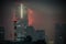 Yokohama Landmark Tower and fireworks Twilight sparkling 2019
