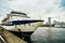 Yokohama townscape and luxury liner Celebrity Millennium