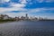 Yokohama waterfront skyline seen from Tokyo Bay