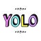 YOLO teenager word colorful isolated doodle