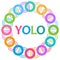 YOLO - You Only Live Once Colorful Rings Circular