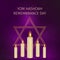 Yom Hashoah background. Holocaust Remembrance Day vector illustration. Jewish Star of David and burning candles. Easy to edit