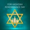 Yom Hashoah background. Holocaust Remembrance Day vector illustration. Jewish Star of David and burning candles. Easy to edit