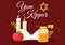 Yom Kippur Celebration Hand Drawn Cartoon Flat Illustration to Day of Atonement in Judaism on Background Design