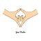 Yoni Mudra / Gesture of the Source. Vector