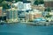 Yonkers, NY / United States - Oct.3, 2020: a closeup landscape view of Yonker`s historic waterfront, made up of restaurants,