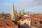 YORK, ENGLAND: General view of York from Clifford Tower with The Minster in the background