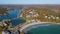 York Harbor aerial view, York, Maine, USA