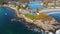 York Harbor aerial view, York, Maine, USA