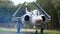 Yorkshire air museum, York, UK, October 2023. Aircraft engine runs. Blackburn Buccaneer.