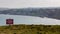 Yorkshire coast and sign: Beware, dangerous cliffs