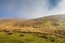 Yorkshire Dales scenery with fog in the distance.