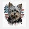 Yorkshire Terrier Blend with Distressed American Flag - Generative AI