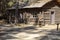 Yosemite, California/USAâ€“ Sept., 16, 2019: Log cabin building at the Pioneer town in the Wowona area of Yosemite, California