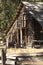 Yosemite, California/USAâ€“ Sept, 16, 2019: Log cabin building at the Pioneer town in the Wowona area of Yosemite, California