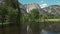 Yosemite falls from swinging bridge in yosemite national park