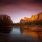 Yosemite Merced River el Capitan and Half Dome