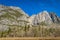 Yosemite mountain and waterfall view