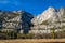 Yosemite mountain and waterfall view