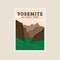 yosemite national park print poster vintage vector symbol illustration design