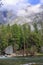 Yosemite National Park, Sierra Nevada, Granite Cliffs of Half Dome shrouded in Clouds above Mirror Lake, California, USA