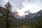 Yosemite Tunnel View Red sunset phenomenon