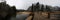 Yosemite Valley Bridge, Water fall, Eagle Peak, and Cathedral Rocks East Panorama/Banner