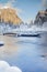Yosemite Valley Merced River. Serene winter scene