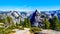 The Yosemite Valley in the Sierra Nevada Mountains with the famous Half Dome granite rock formation on the right