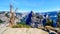 The Yosemite Valley in the Sierra Nevada Mountains with the famous Half Dome granite rock formation on the right