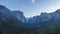 Yosemite Valley Tunnel View at Sunrise in Winter. California, USA