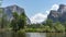 Yosemite Valley View Time Lapse Telephoto Pan R Sierra Nevada Mountains California USA