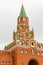Yoshkar-Ola, Mari El, Russia 30 July 2020: Kremlin Spasskaya tower top cloudy day
