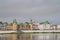 Yoshkar-Ola, Republic of Mari El, Russia - 08.20.2021. Buildings on the Amsterdam waterfront