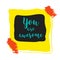 You Are Awesome Hand lettering inspiration quote colorful grunge stain.