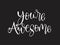 You are awesome. Positive quote handwritten with brush typography. Inspirational and motivational phrase