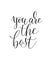 You are the best black and white hand written ink lettering
