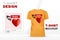 You broke My Heart T-Shirt design, 3D heart vector t-shirt template