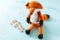 You can do it, inspirational banner with letters and a toy fox