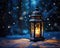 You can immerse yourself in the enchanting of the holiday with a magical Christmas lantern in the snow.