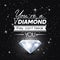 You are a Diamond They Can not Treak You. Vector Typographic Quote on Black with Realistic Glowing Shining Diamond