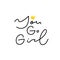 You go girl power shirt venus quote lettering set